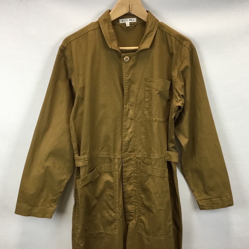 Alex Mill Women's Mustard Brown Utility Jumpsuit - Picture 4 of 14